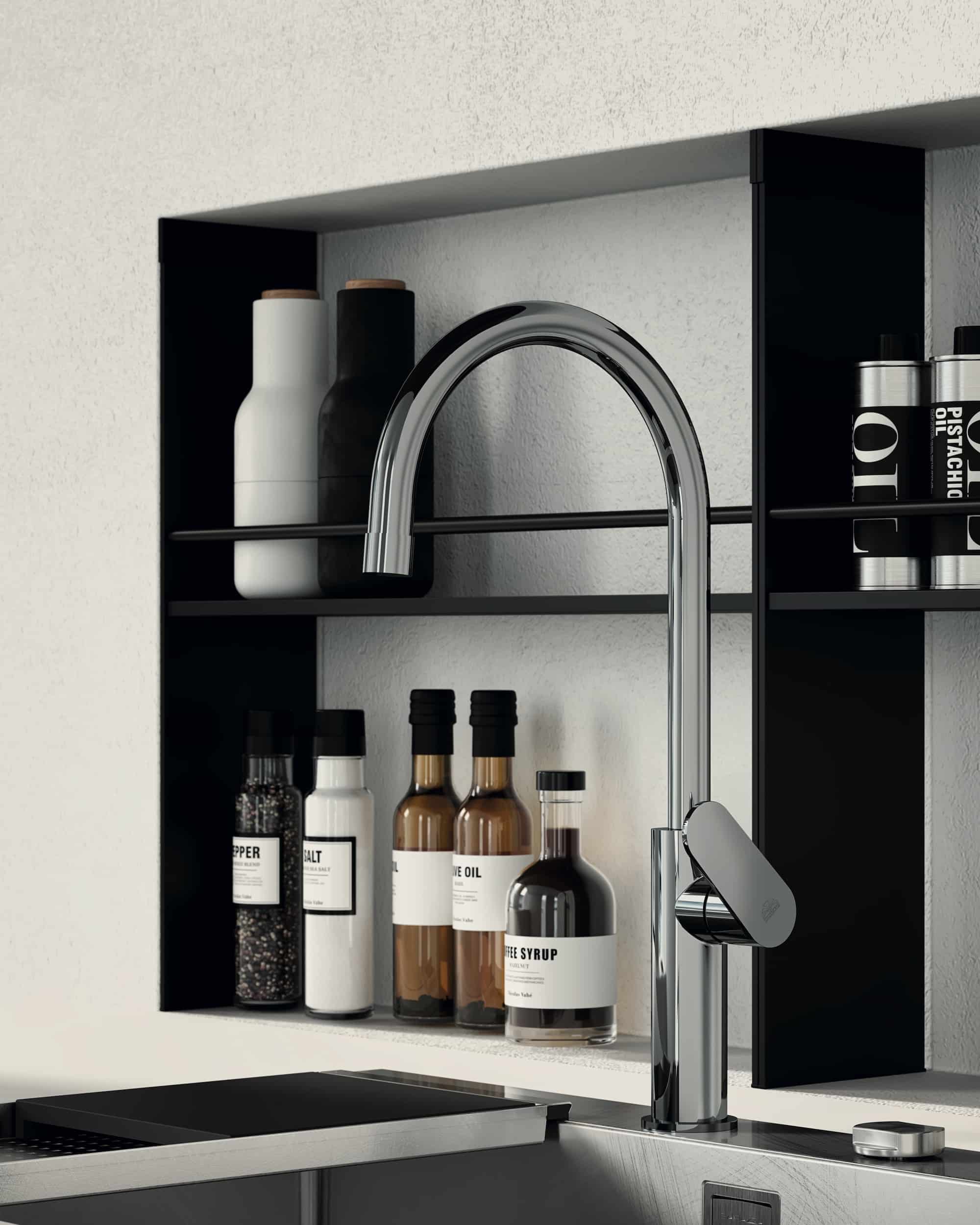 Paffoni Candy højt køkkenarmatur i krom - Billede 2