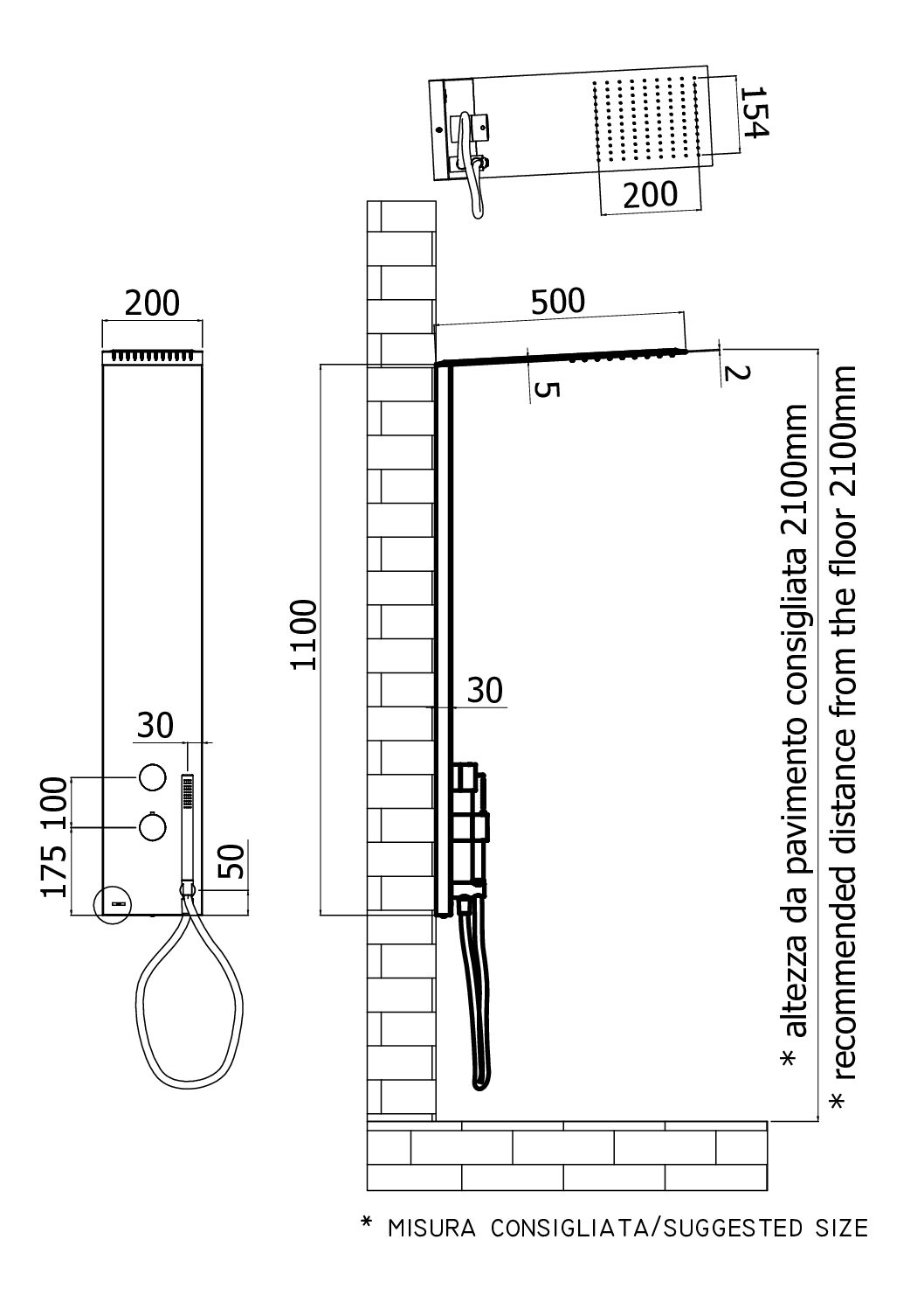 Paffoni Mirror brusesæt i krom - Billede 3