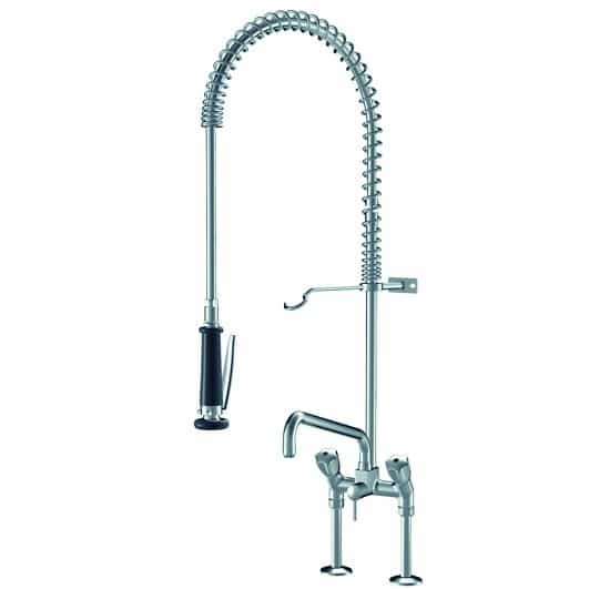 KWC storkøkkenarmatur med udtræksslange med forbruser og svingtud