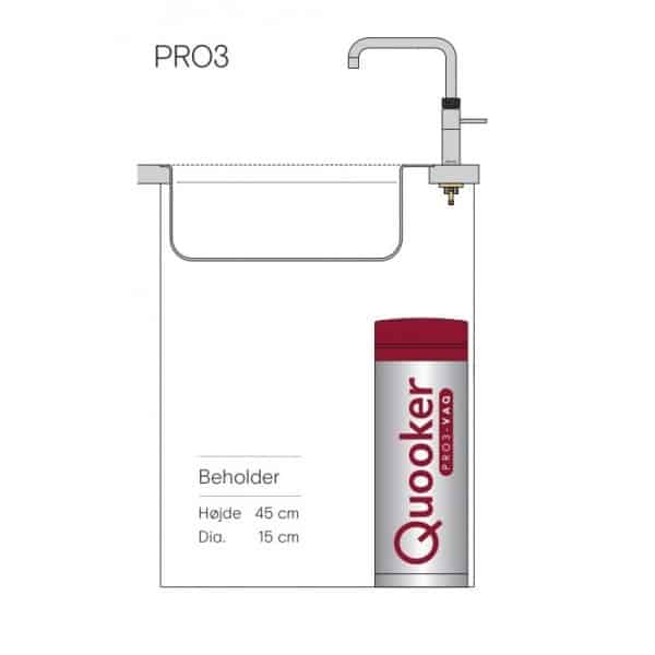 Quooker PRO3VAQ B løs beholder