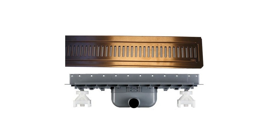 Purus Line 900mm komplet med rist, ramme og afløb(flere varianter)