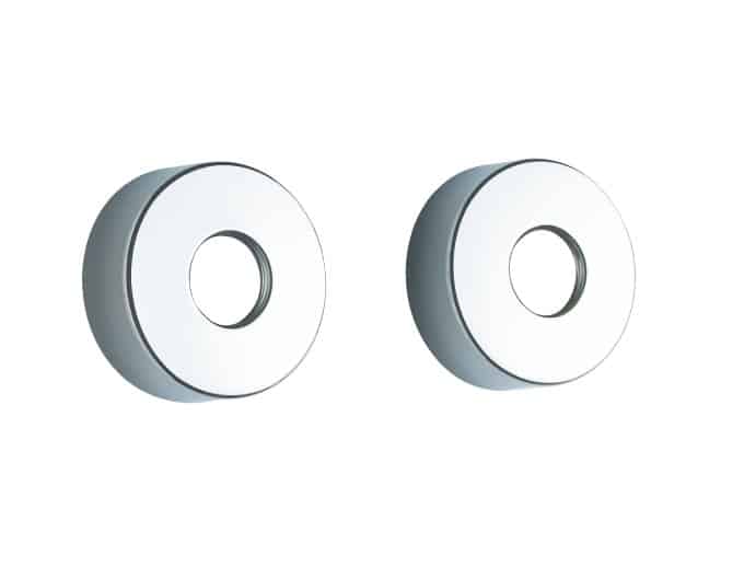 Rosetter 1/2x3/4 i krom med excentrisk forskruning