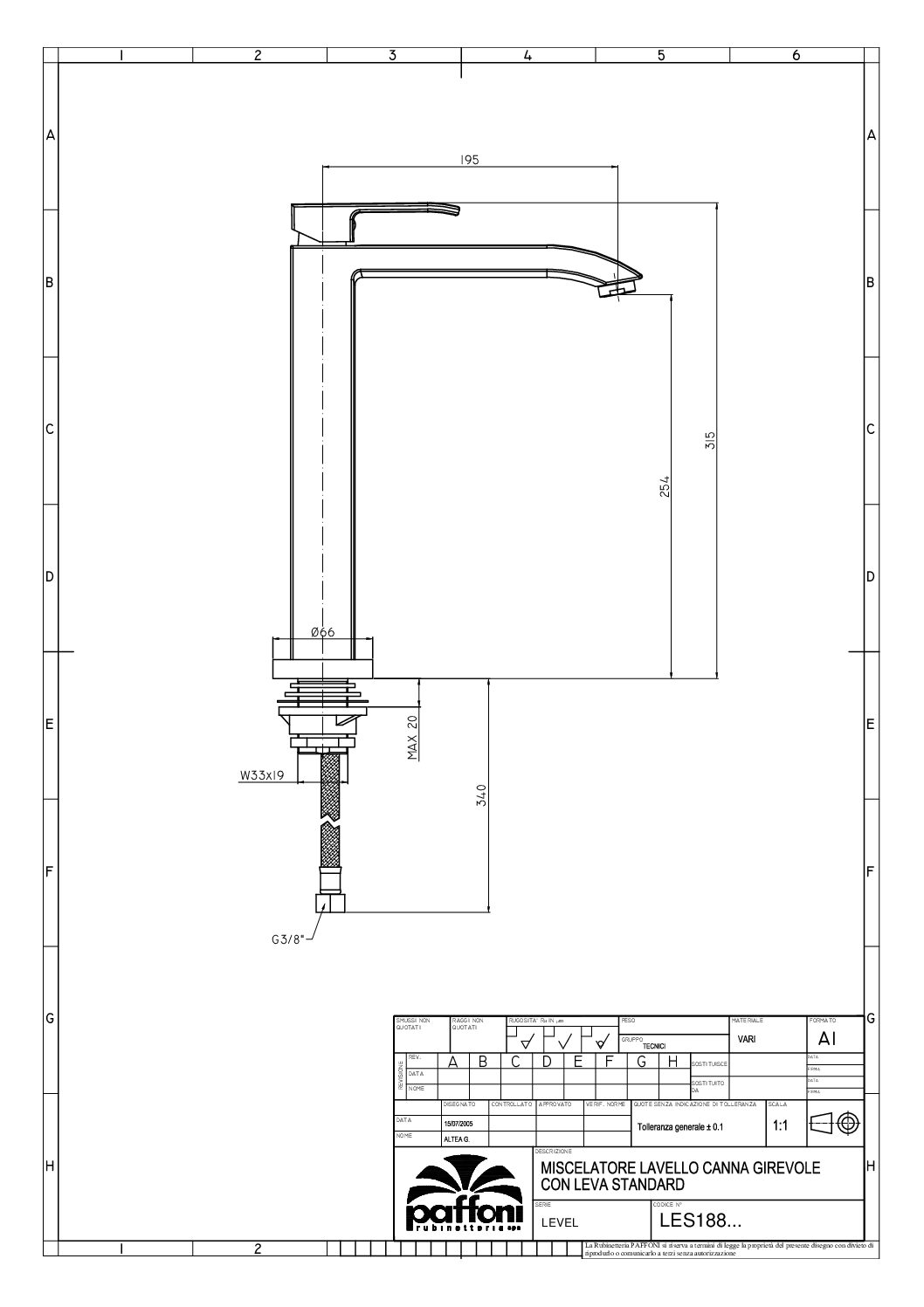 Paffoni Level køkkenarmatur - Billede 3