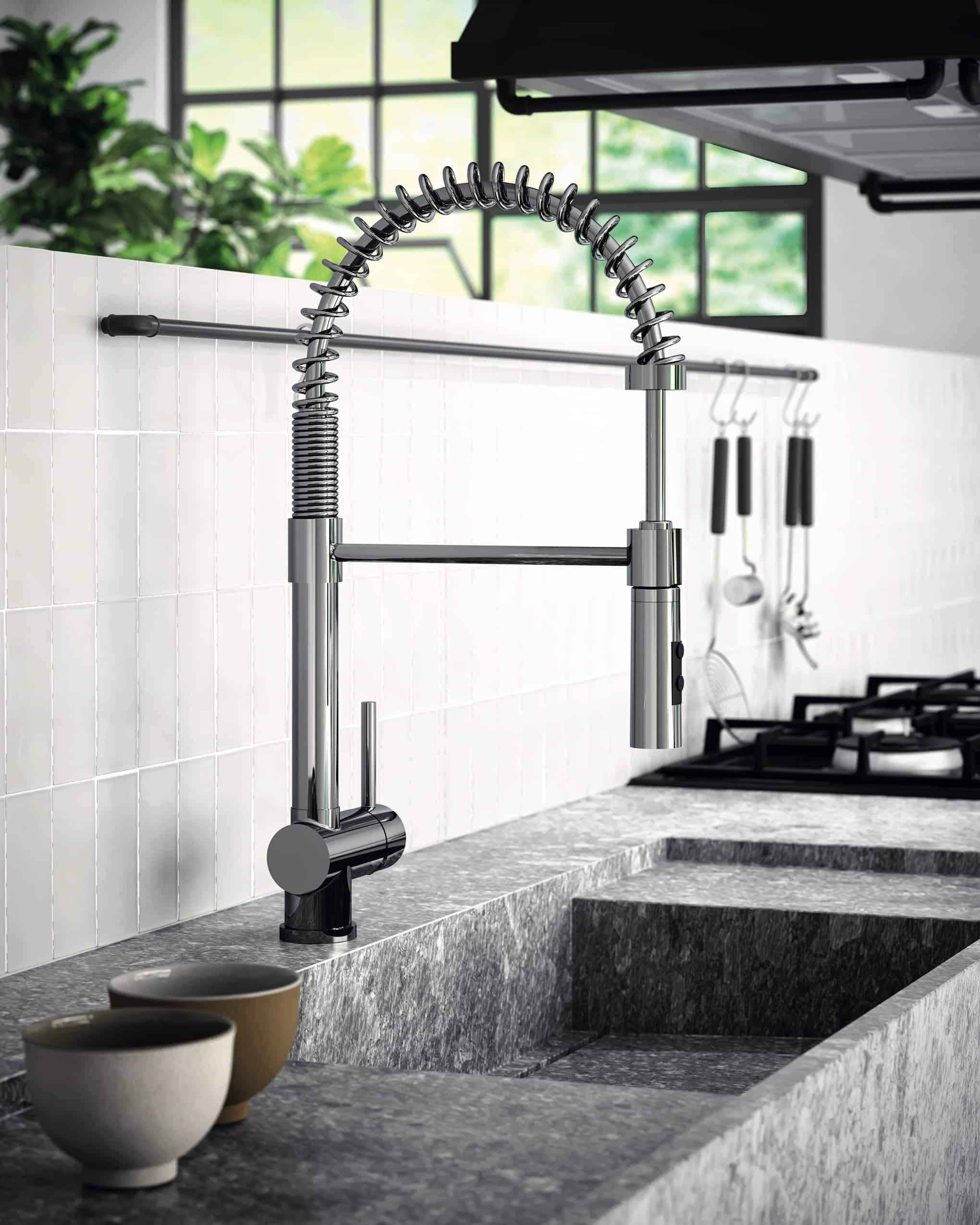 Paffoni Stick køkkenarmatur med fjeder slange