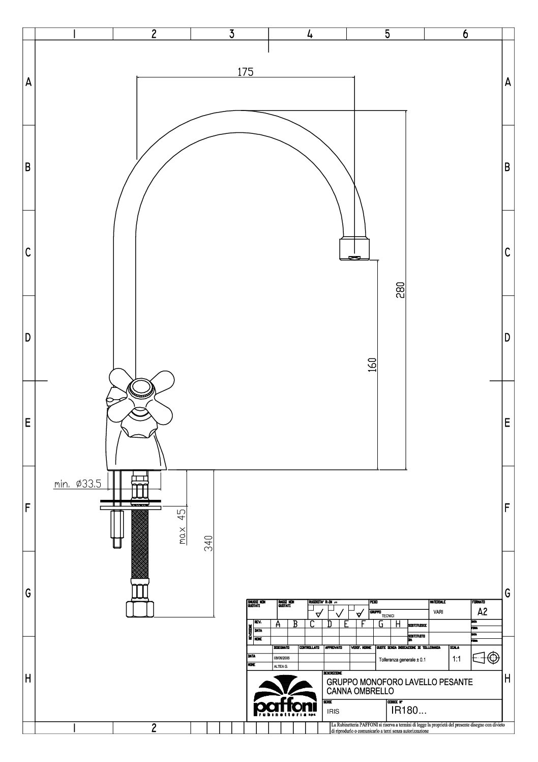 Paffoni Iris køkkenarmatur retro - Billede 4