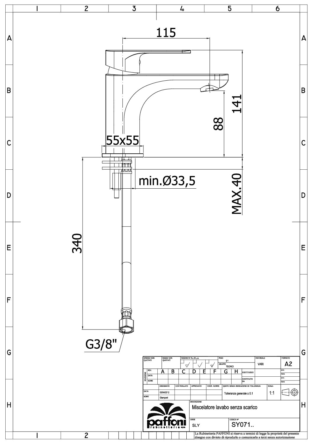 Paffoni Sly håndvaskarmatur - Krom - Billede 4