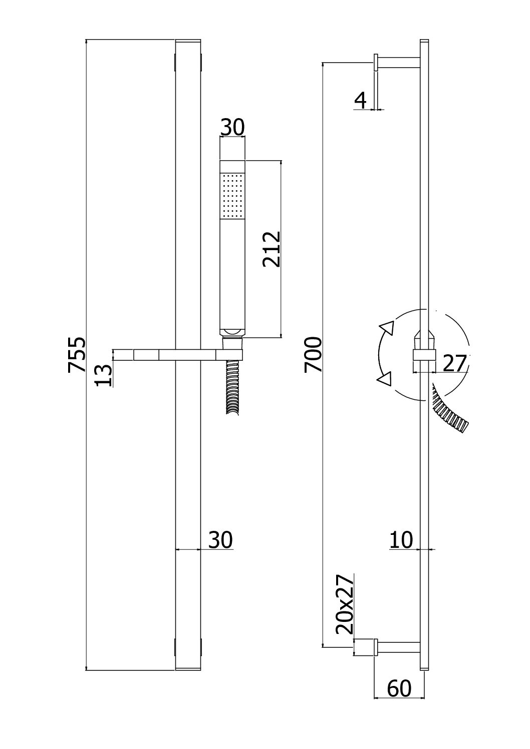 Paffoni City brusesæt firkantet - Billede 2