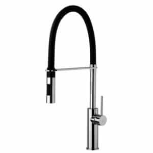 Paffoni Light køkkenarmatur med sort fjeder-slange
