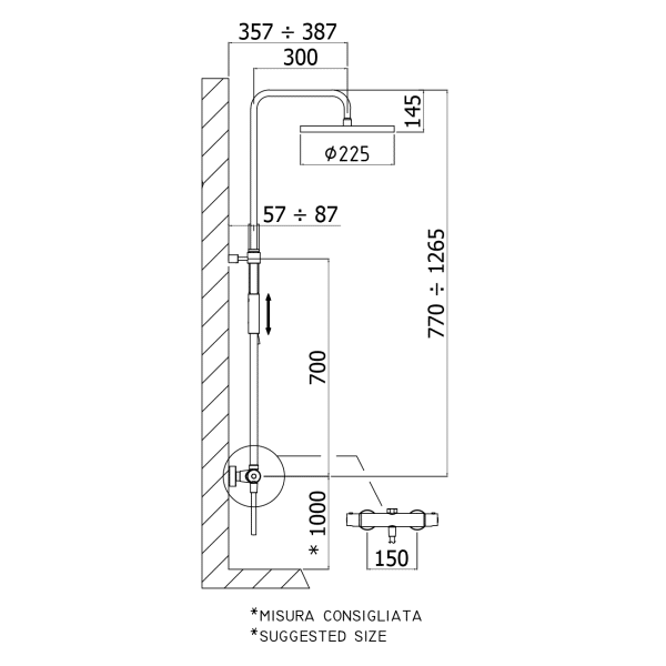 Paffoni Light brusesæt med håndbruser