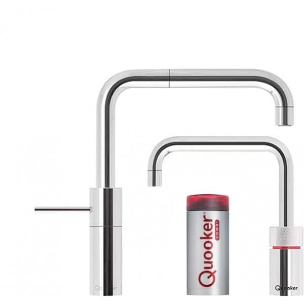 Quooker Nordic Square Twintaps inklusiv COMBI beholder - Krom
