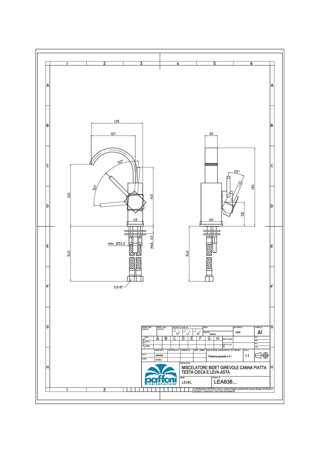 Paffoni Level håndvaskarmatur - Billede 2